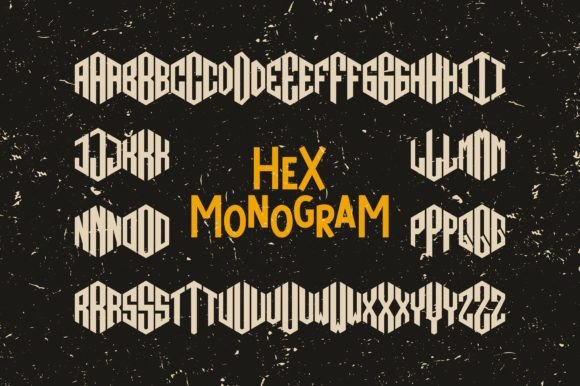 Hex Monogram: A Stylish Display Font for Modern Web Design Projects