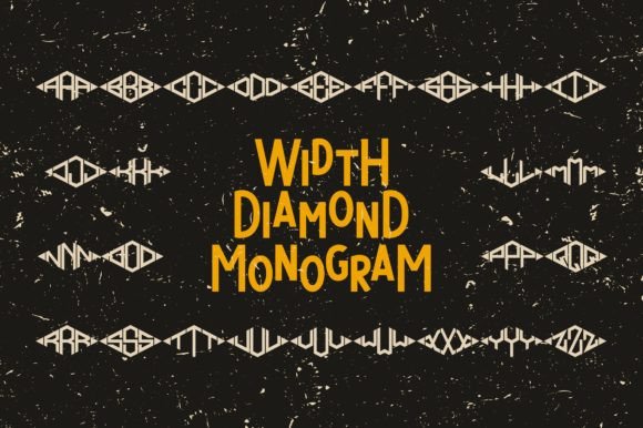 Width Diamond Monogram: A Craft-Friendly Display Font for Handmade Labels, Invitations & More